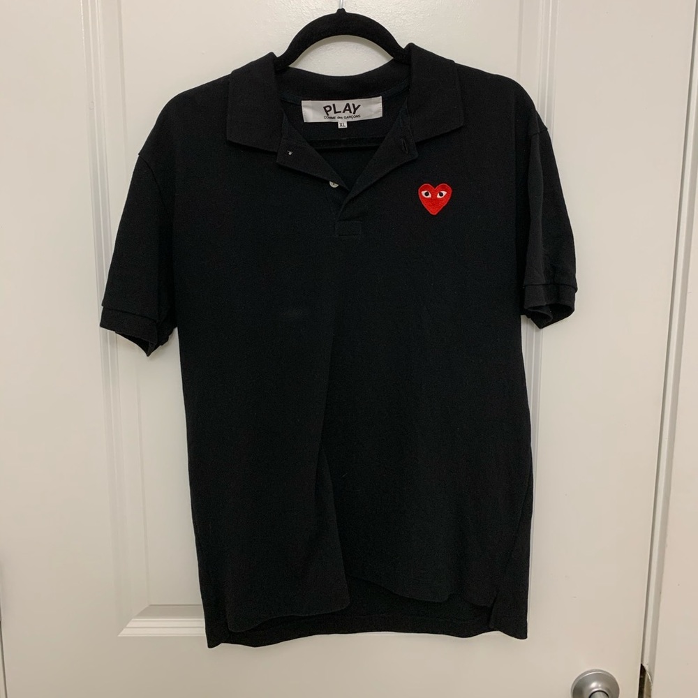 Comme Des Garçons Play Heart Logo Slim Fit Polo